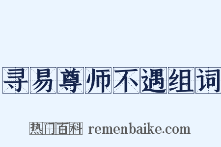 寻易尊师不遇组词是什么意思的图片